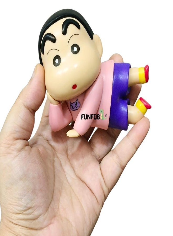 FUNFOB Shinchan Action Figure Length - 10CM Figurine Cartoon Figures Toys for Boys & Girls PVC Multicolour | Shin Pose Red - Image 3